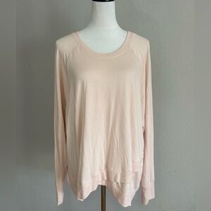 Athleta Soft Blush Pink Long Sleeve Pullover Top 2X Lightweight